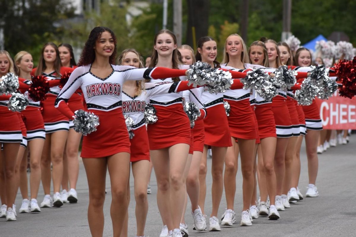 Sasha Boyd, senior, leads the KHS Dance Team in the parade.