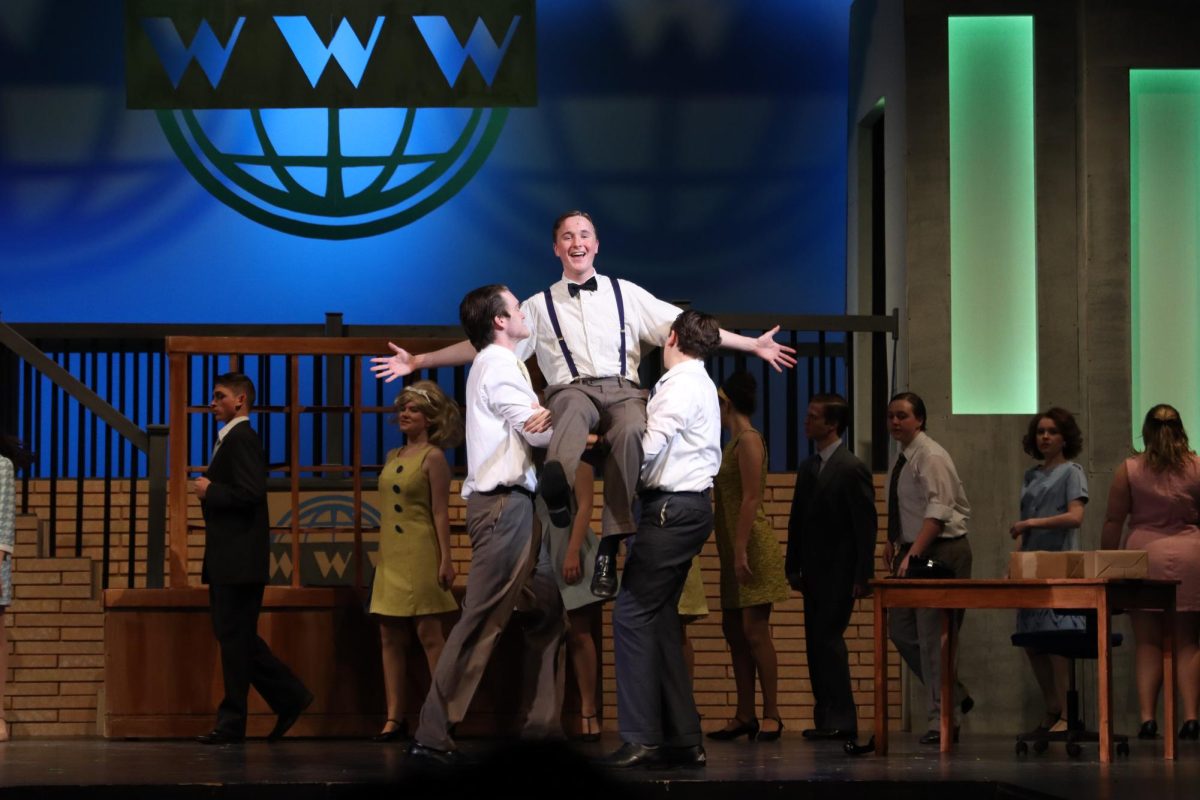 George Gansner performing in the KHS spring musical, How to Succeed in Business Without Really Trying.