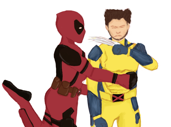 Art of the main characters; Deadpool and Wolverine 