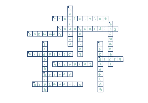 Chilly Activities Crossword Answer Key